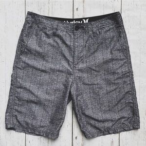 Hurley Mens Hybrid Lightweight Gray Windowpane Square Print Board Shorts Size 30